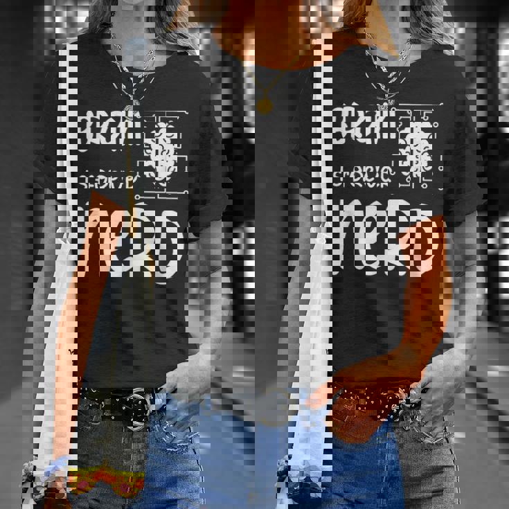 ヴィンテージ NERDファレル Brain Is Forever Nerd ギフトアイデア Tシャツ 彼女への贈り物