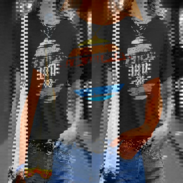 ヴィンテージ バートン オハイオ州サンセットお土産プリント Tシャツ 彼女への贈り物