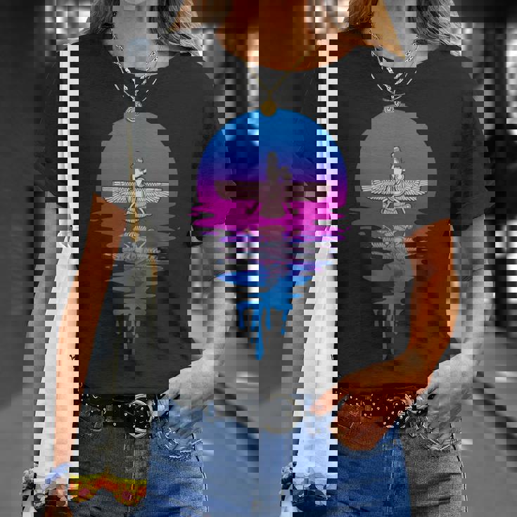 ヴィンテージ レトロ 夕日 アヌンナキ 長袖tシャツ Tシャツ 彼女への贈り物