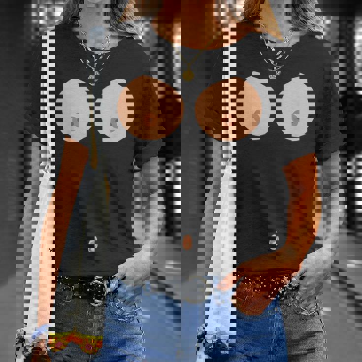 乳首おへそボタン おっぱい 面白いコスチューム Tシャツ 彼女への贈り物