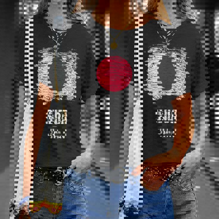 仙台ジャパン 休暇お土産 日本国旗 アンティーク調 Tシャツ 彼女への贈り物