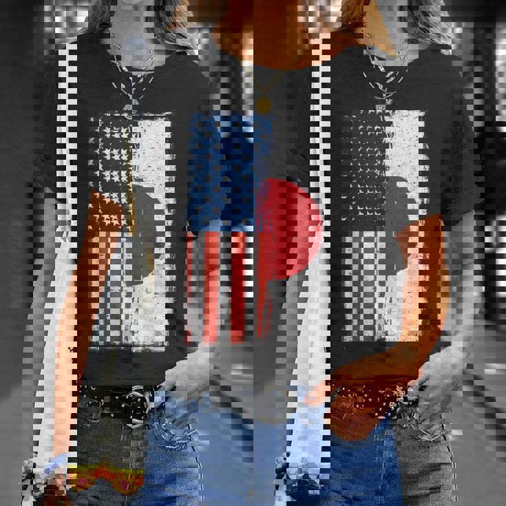 半日半 アメリカ国旗 日米ルーツ Tシャツ 彼女への贈り物