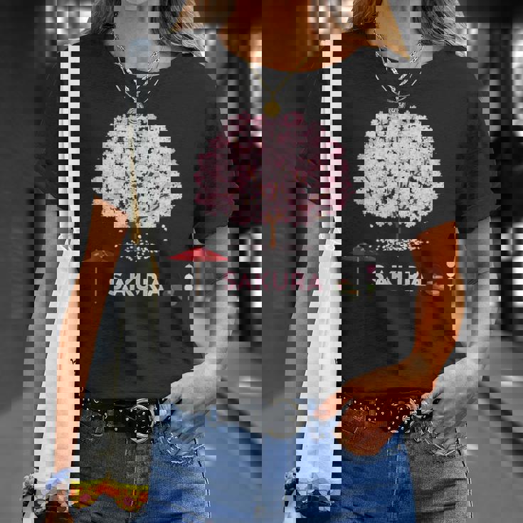 和 桜 シャツ ピンク 桜 花 木 花見 Tシャツ 彼女への贈り物