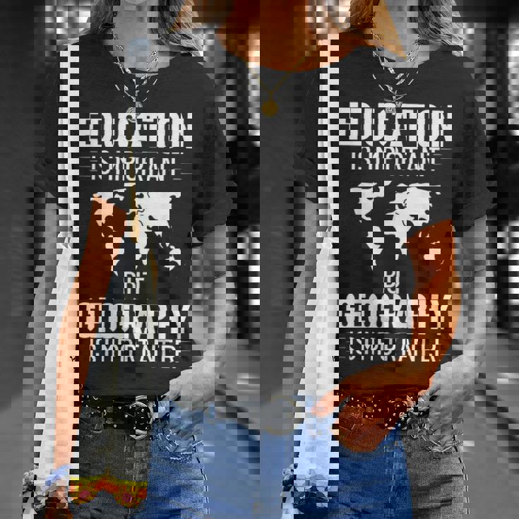 地理教師 地理学者 世界地図 学習史 Tシャツ 彼女への贈り物