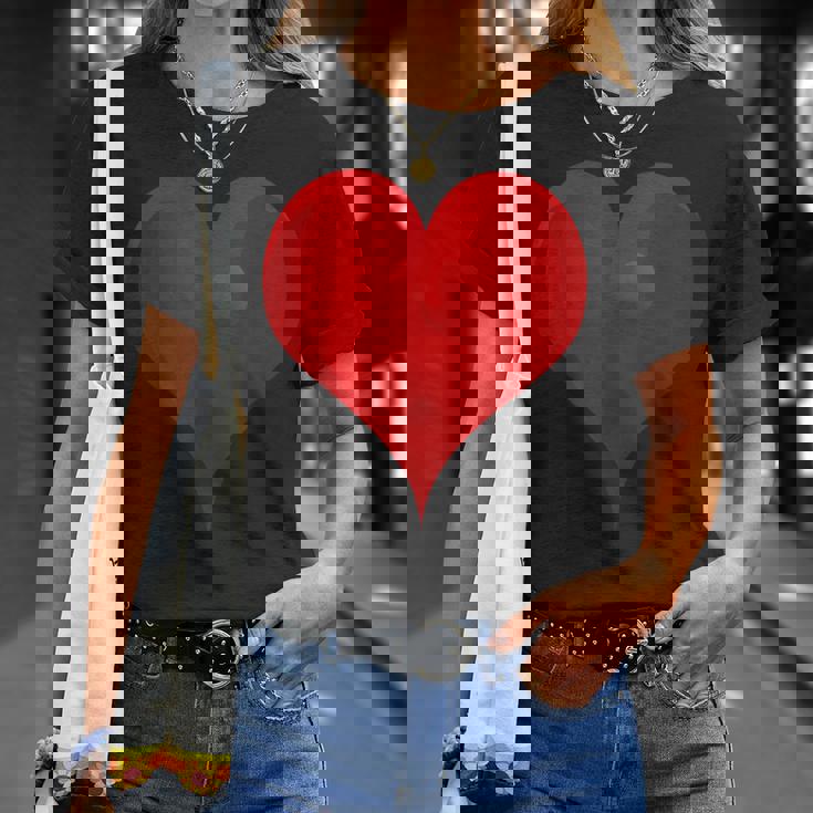 大きな赤いハート Tシャツ 彼女への贈り物