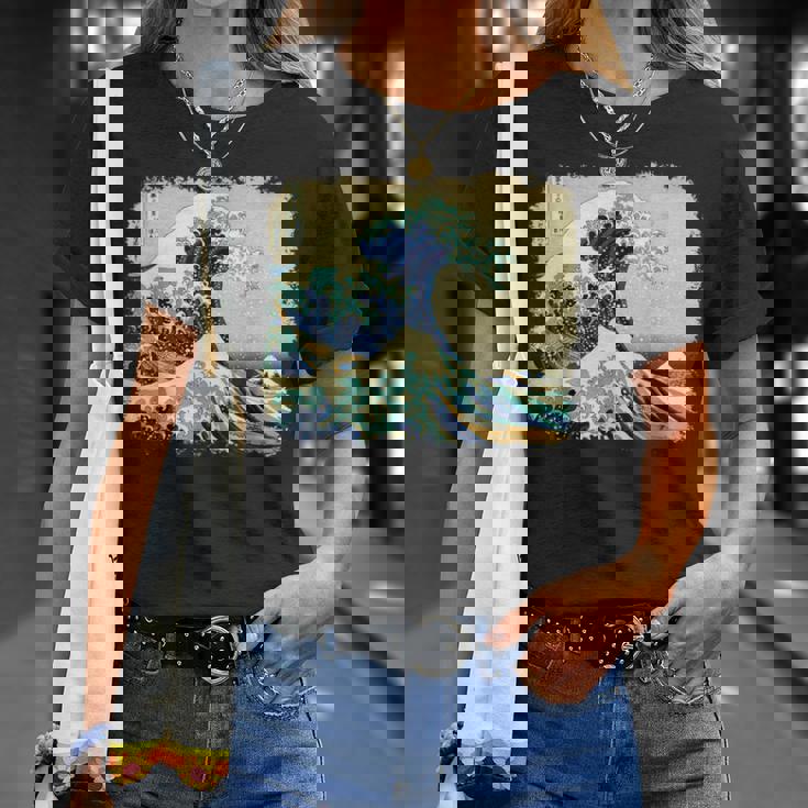 大波 北斎 名画 レトロ Tシャツ 彼女への贈り物