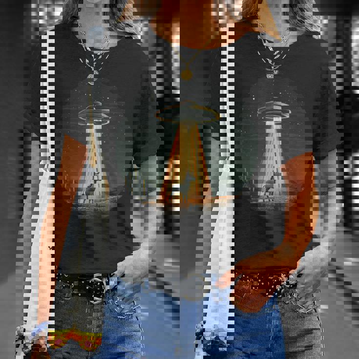 宇宙宇宙人のためにufoに誘拐された宇宙好きのロバ Tシャツ 彼女への贈り物