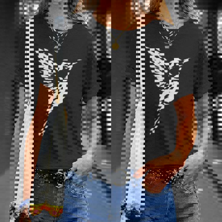 小さなシンプルなミニマリストかわいいハチドリ鳥ハチドリ Tシャツ 彼女への贈り物