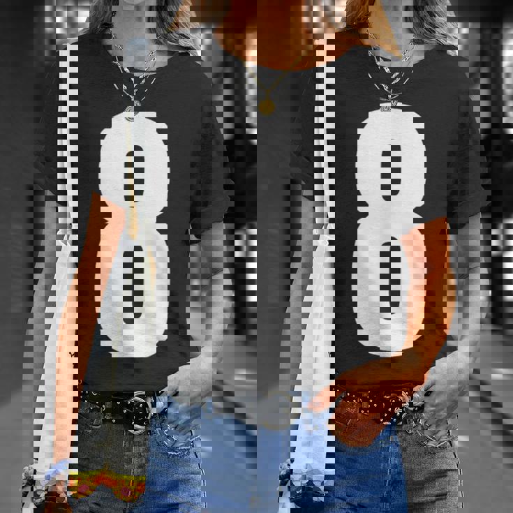 数字 8 数字 8 プレーン 白 数字 Tシャツ 彼女への贈り物