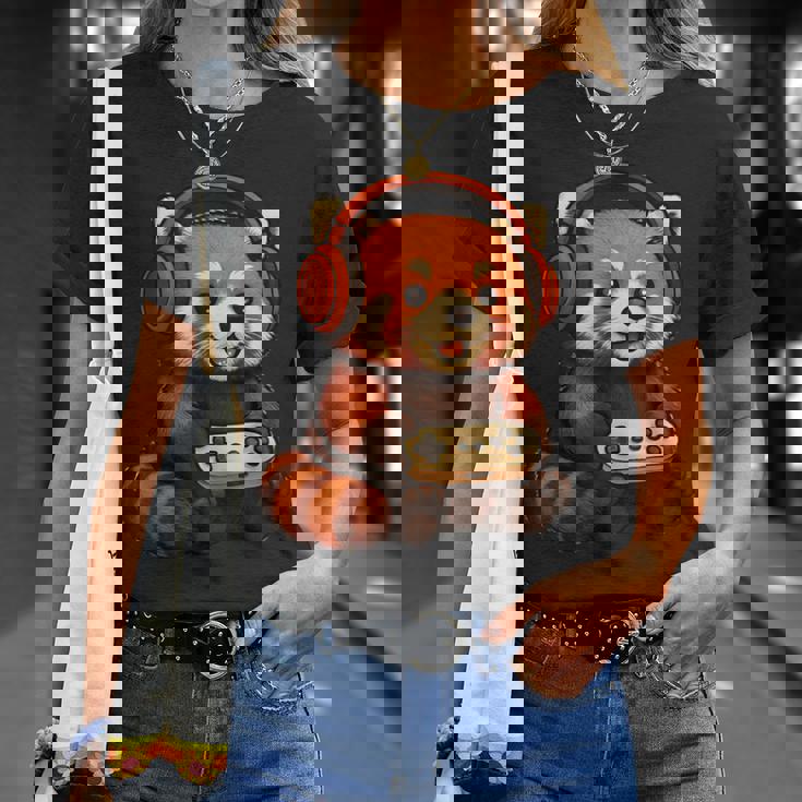 日本のレッサーパンダ ゲーマー アニメ レトロ ビデオゲーム ヴィンテージ Tシャツ 彼女への贈り物