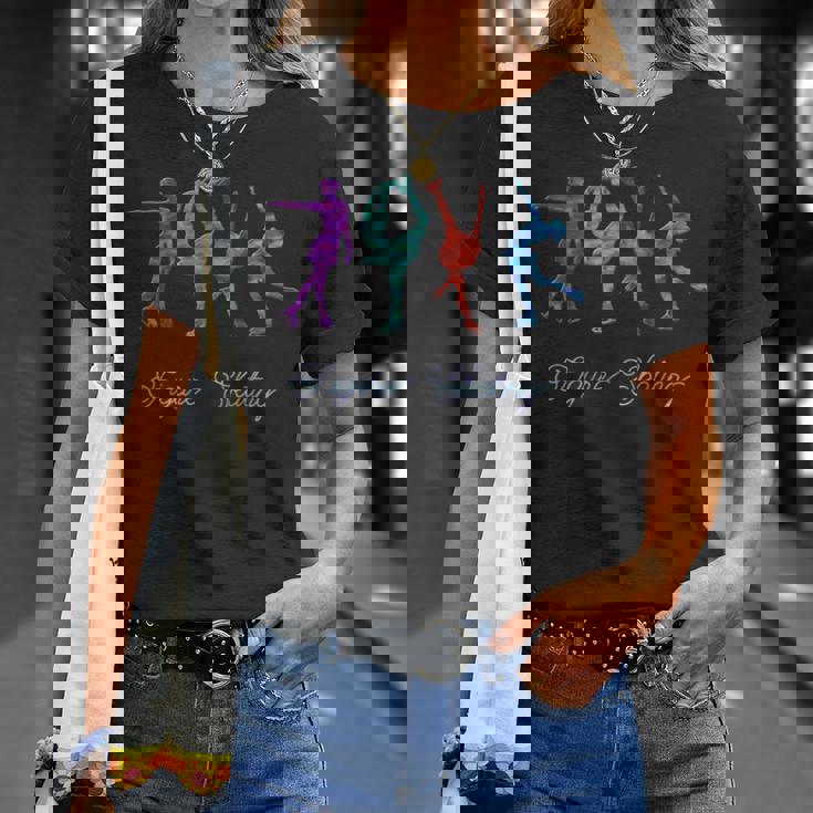 水彩 フィギュアスケート スパイラル レイバック ビールマン Tシャツ 彼女への贈り物