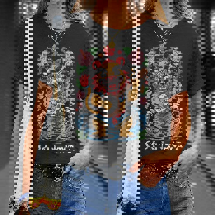 沖縄シーサーガーディアンライオン日本民俗土産デザイン Tシャツ 彼女への贈り物