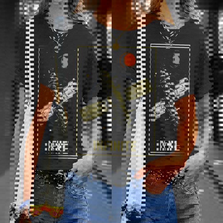 無限宇宙ステーション 衛星 宇宙 ヴィンテージ レトロ コスモス Infinitepacetationtar Tシャツ 彼女への贈り物