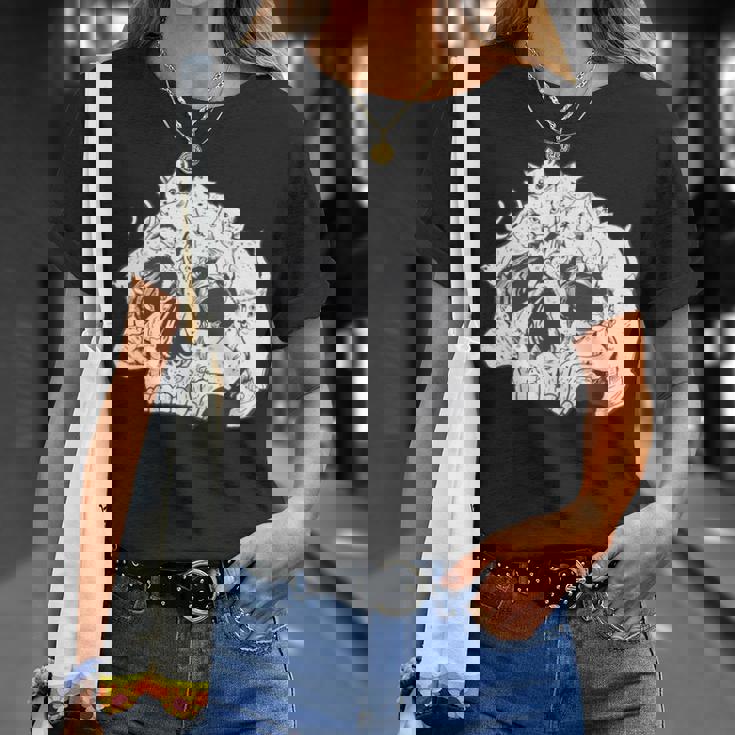 猫 ガイコツ メンズ おもしろ かわいい ネコ 面白いtシャツ 動物 メンズ レディース にゃんこ ネタ 服 長袖tシャツ Tシャツ 彼女への贈り物