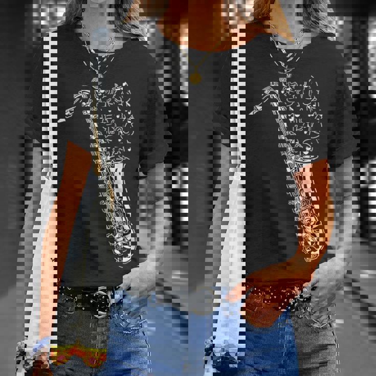 猫とサックス サクソフォン奏者 猫の飼い主 サックス Tシャツ 彼女への贈り物