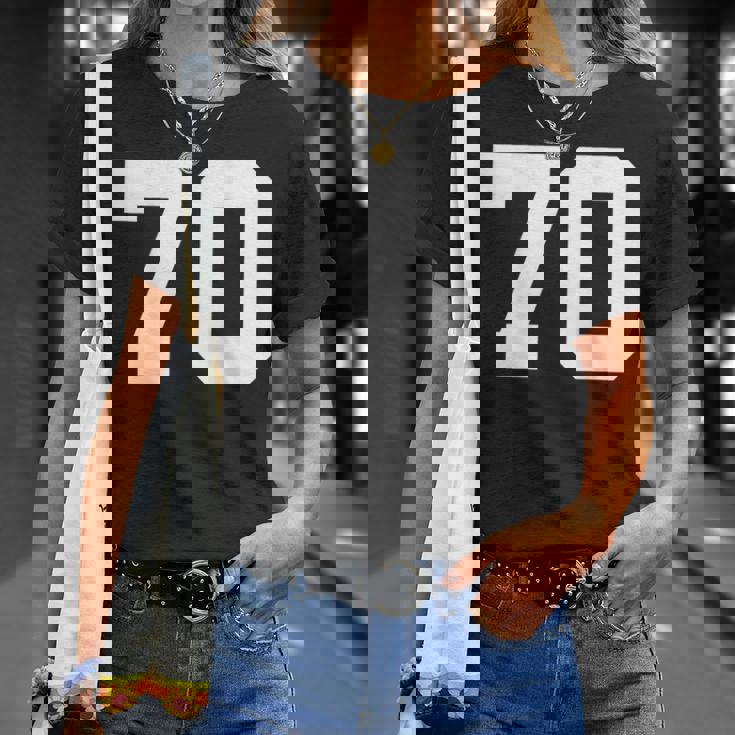 番号70 背面 スポーツチームジャージ番号 Tシャツ 彼女への贈り物