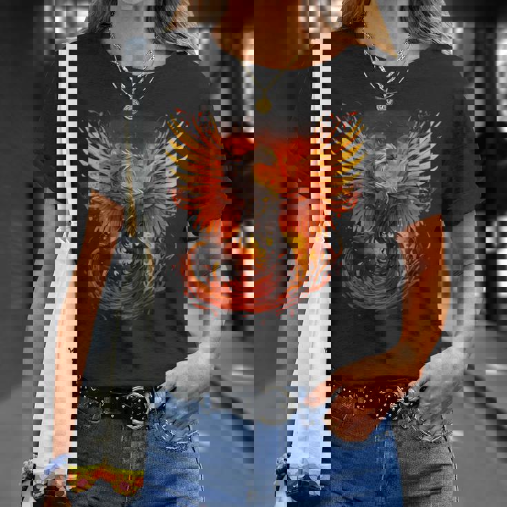 神話の鳥 若返り 不死鳥 芸術作品 ファイヤーバード リボーン Tシャツ 彼女への贈り物