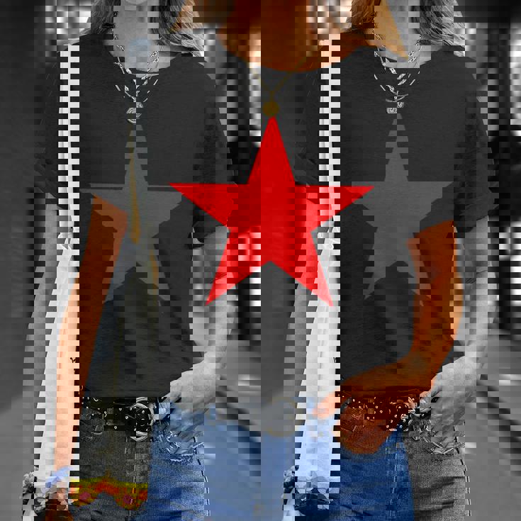 複数の色の赤い星 長袖tシャツ Tシャツ 彼女への贈り物