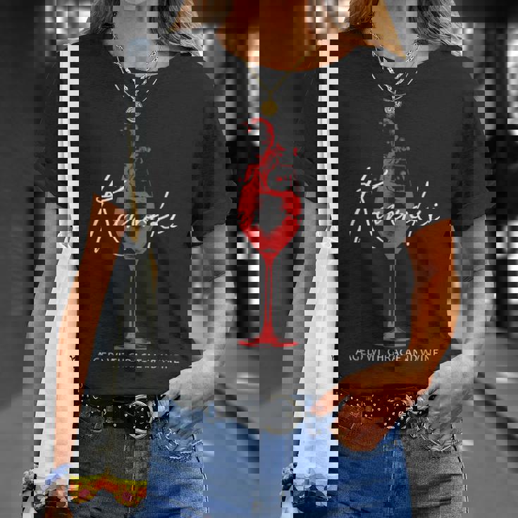 還暦祝い ワイン好き 酒好き 父 母 男性 女性 60歳お祝い Aged With Grace And Wine Tシャツ 彼女への贈り物