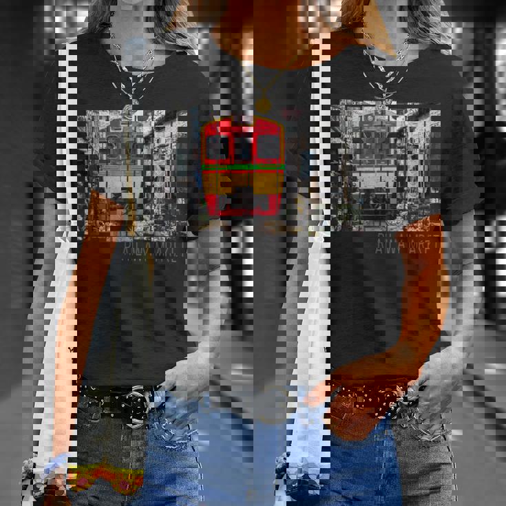 鉄道市場メークロン ヴィンテージ タイ レトロな列車 Tシャツ 彼女への贈り物