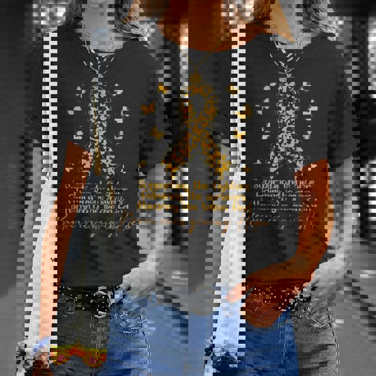 闘士と生存者の小児がん啓発をサポート Tシャツ 彼女への贈り物