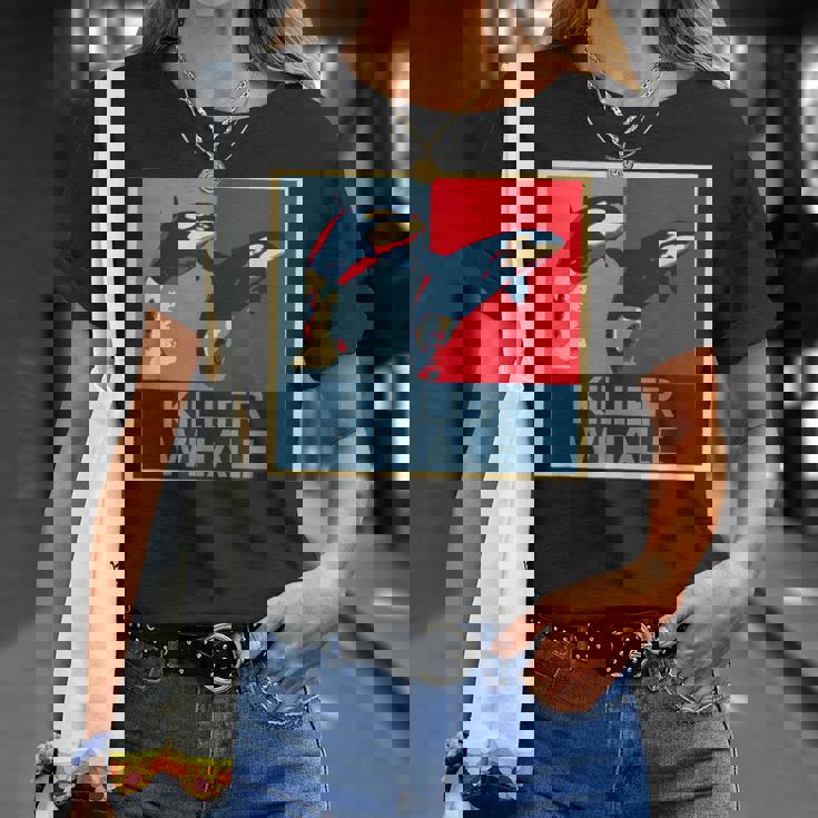 面白tシャツ 海 シャチ おもしろ かわいい グッズ 服 ネタ メンズ オリジナル 夏 生き物 レトロ Tシャツ 彼女への贈り物