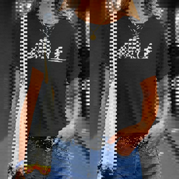 面白いスキー スキーヤーの開発 Tシャツ 彼女への贈り物