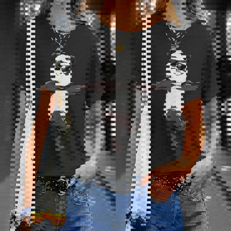 面白いパンダダンシングダンスポーズサングラス Tシャツ 彼女への贈り物