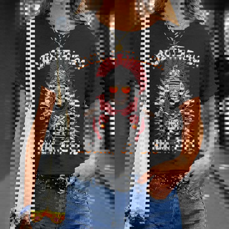 面白いローマのセンチュリオン モーターサイクリスト Legio 1 Italica Tシャツ 彼女への贈り物