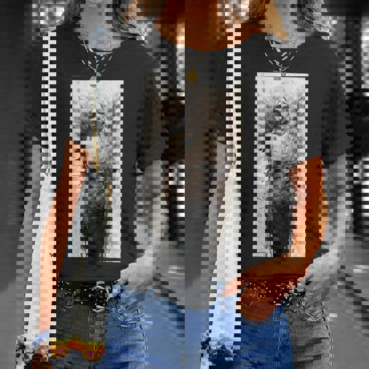 黒と白の天使 クラシックヴィンテージアート Tシャツ 彼女への贈り物