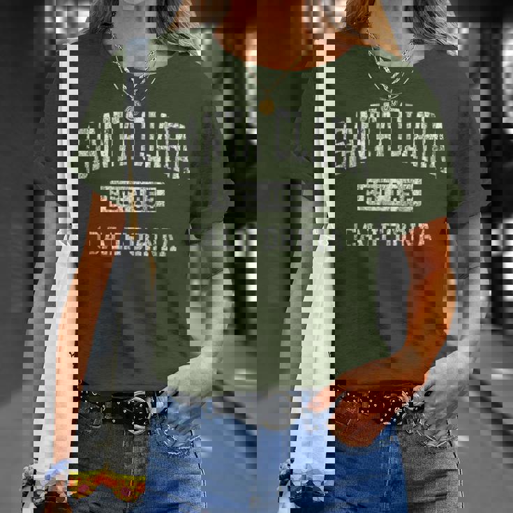 Santa Clara California Ca ビンテージ 確立されたスポーツデザイン Tシャツ 彼女への贈り物