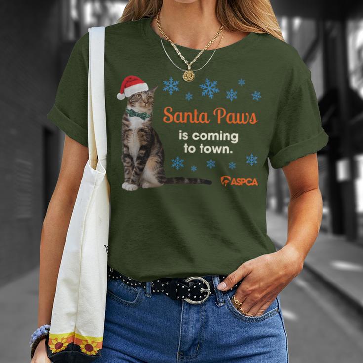 Santa Paws Cat T-Shirt Gifts for Her