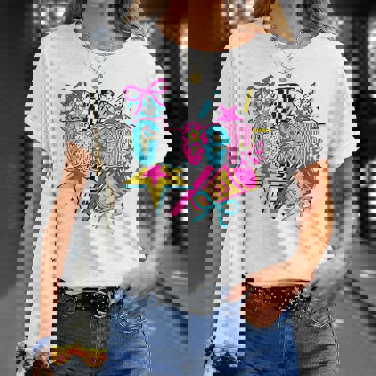 Cheer Season Football Bow Game Day Cheer Mom Cheerleading T-Shirt Gifts for Her