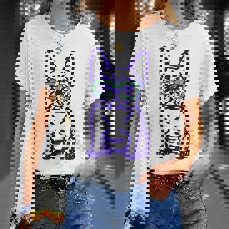 Cute French Bulldog Graphic With Glasses Pop Art Frenchie T-Shirt Gifts for Her Cute French Bulldog Graphic With Glasses Pop Art Frenchie T-Shirt Gifts for Her