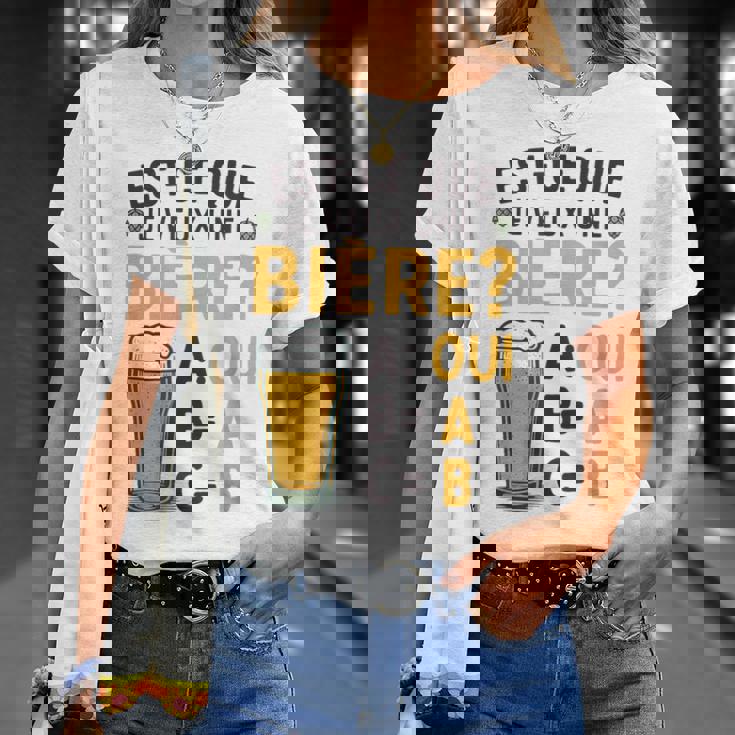 Est-Ce Que Jeeux Une Bière Blague Beauf Alcool Humour T-Shirt Cadeaux pour elle