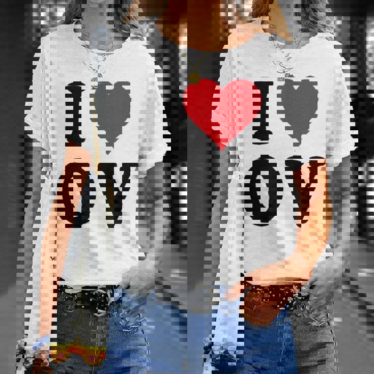 I Heart Ov Initials I Love OV First And Last Name O Tシャツ 彼女への贈り物