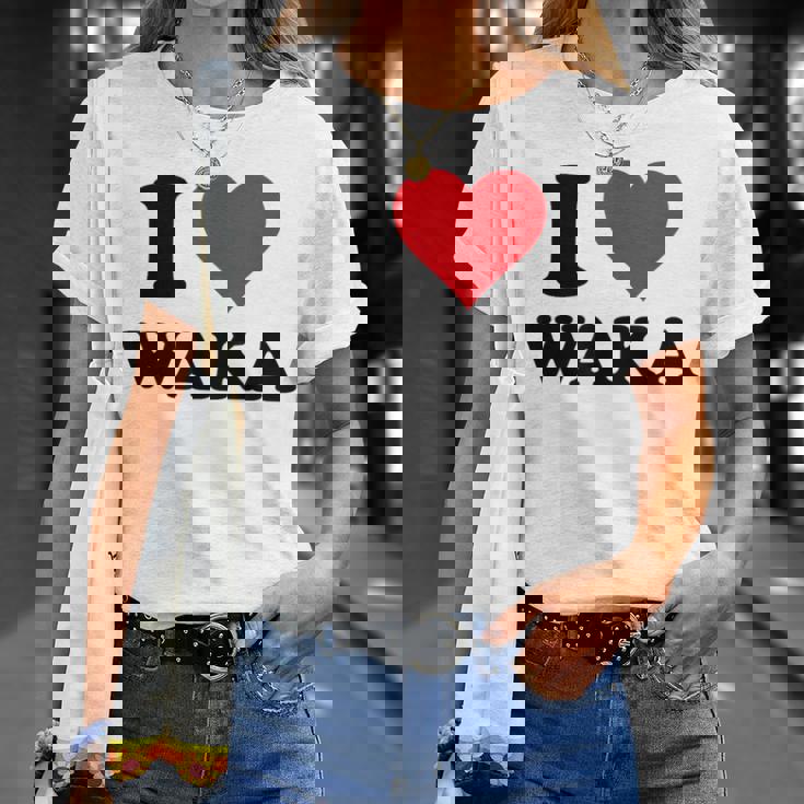 I Heart Waka ファーストネーム I Love パーソナライズ Tシャツ 彼女への贈り物
