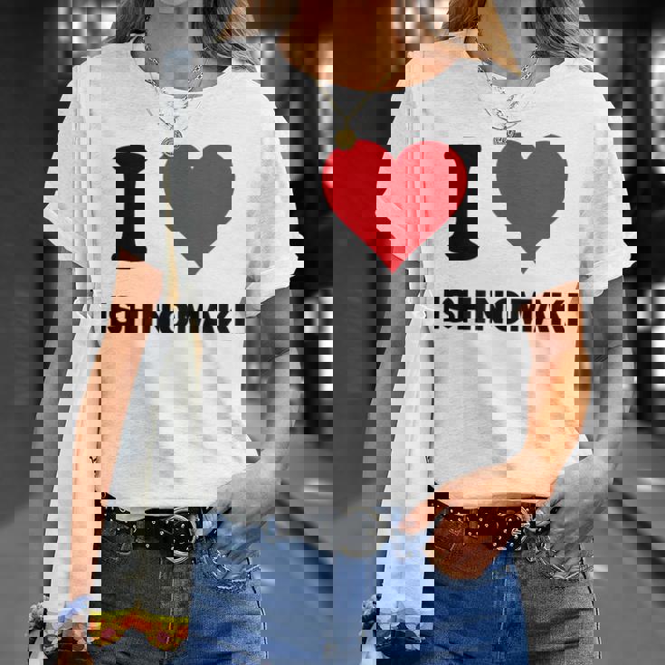 I Heart 石巻ジャパンラブ 日本のお土産品 Tシャツ 彼女への贈り物