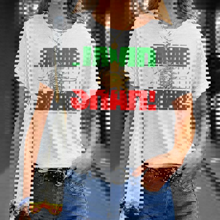 Javidhah イラン国旗 ペルシャパフラヴィー ライオンと太陽 Tシャツ 彼女への贈り物