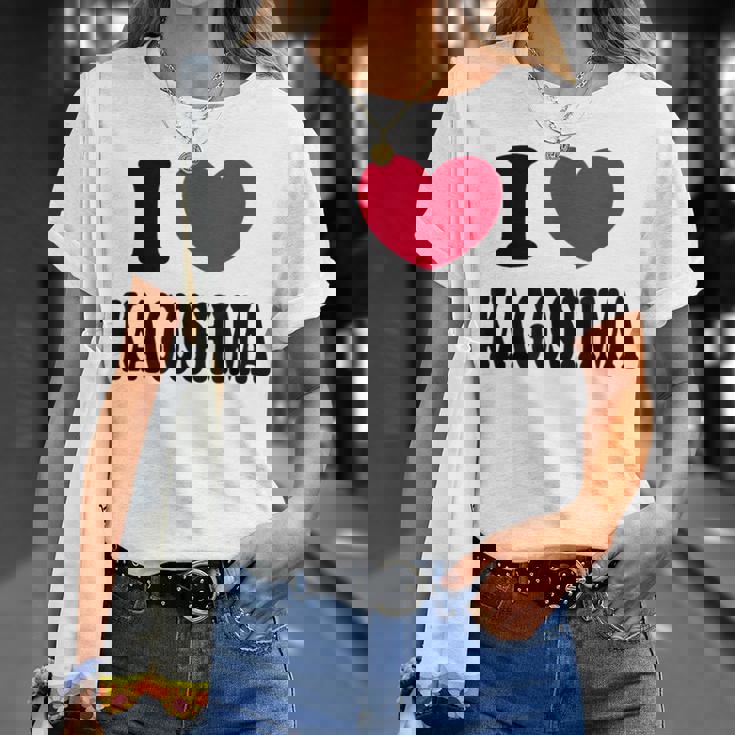 I Love Kagoshima 鹿児島大好き Tシャツ 彼女への贈り物