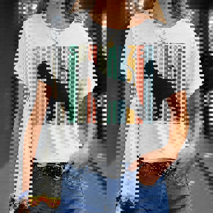 Minichnauzer Perro Retrochnauzer Cuello Camiseta unisex Regalos para ella