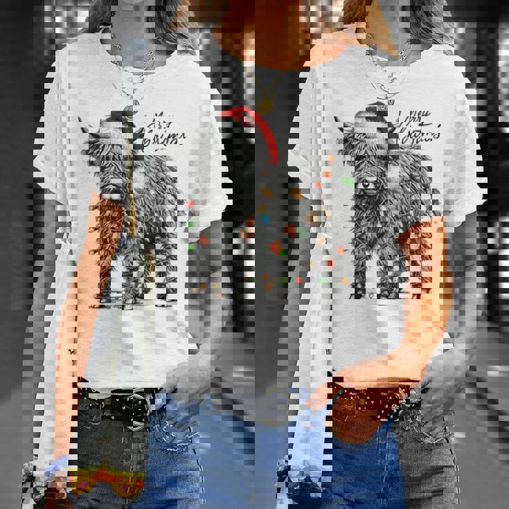 Mooey Christmas Western Highland Cow Santa T-Shirt Gifts for Her Mooey Christmas Western Highland Cow Santa T-Shirt Gifts for Her