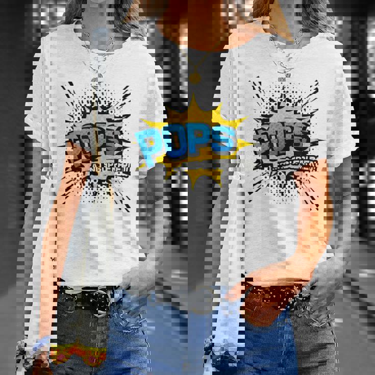 Pops &Uperhero Frescotile Fumetto Festa Del Papà Maglietta Regalos para ella