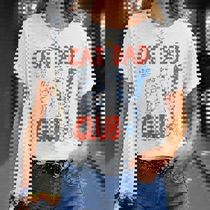 Sul Retro Cat Dad Club Life Is Better With Cats Festa Del Papà Maglietta Regalos para ella