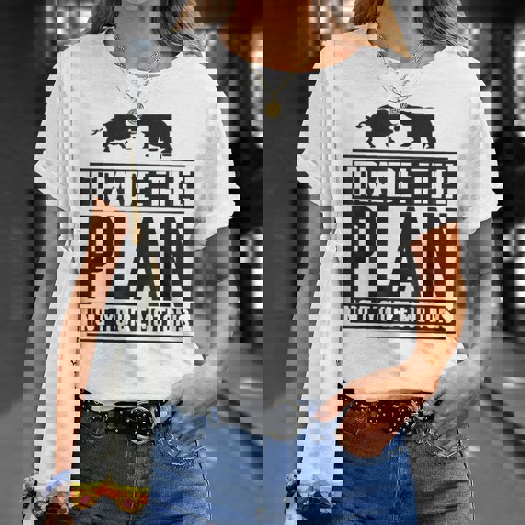 Trade The Plan Not Your Emotions デイトレーダー Trading 株式 証券取引所 Tシャツ 彼女への贈り物