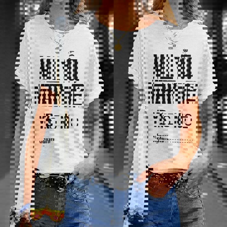 Will You Marry Me Wedding おもしろプロポーズ Tシャツ 彼女への贈り物