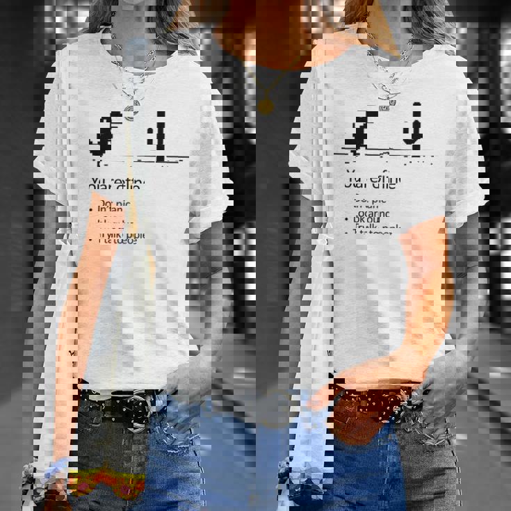 You Are Offline Low Resolution Pixel Dinosaurcreen Tシャツ 彼女への贈り物