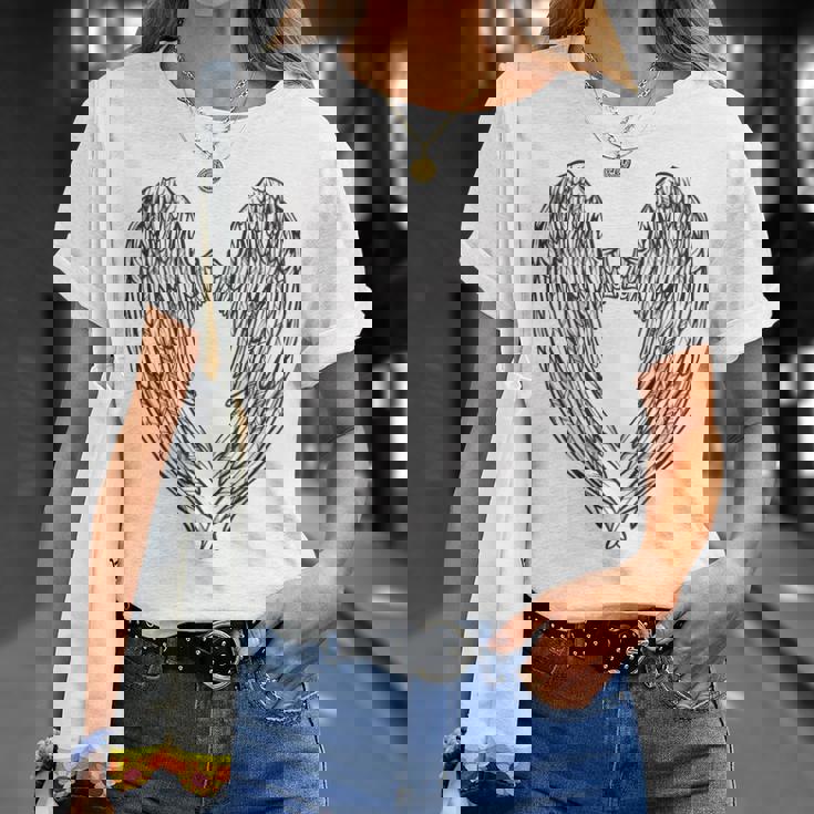 かわいい天使の羽 Tシャツ 彼女への贈り物