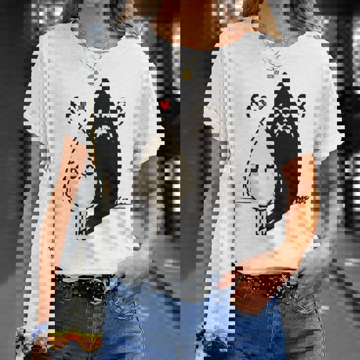 かわいい影モンスター コントラスト イラスト 長袖tシャツ Tシャツ 彼女への贈り物