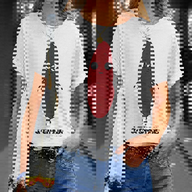 さつまいも 顔 イラスト かわいい おもしろ 簡単 シンプル ゆるい 野菜 Tシャツ 彼女への贈り物